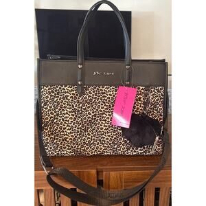 NWT Betsey Johnson Xobeca-N Large Tote Crossbody Bag Purse Leopard Quilted $118
